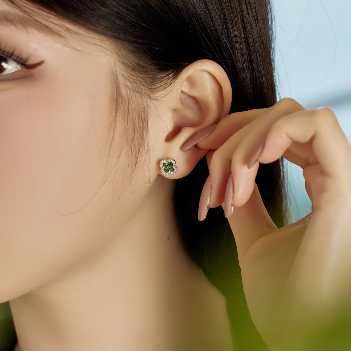 [Clover Jewels]Four-Leaf Clover Flower Shaped Earrings