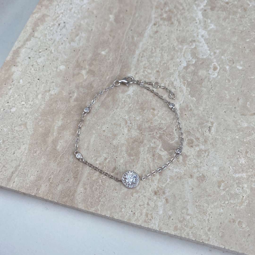 [Clover Jewels]Dazzling Round Cut Shape Bracelet