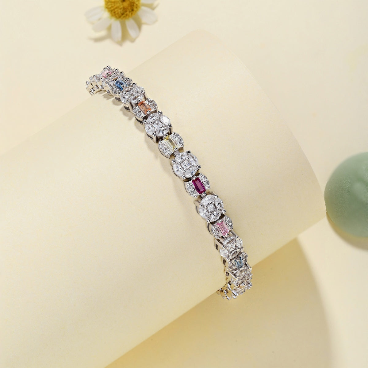 [Clover Jewels]Dazzling Radiant Multi Cut Daily Bracelet