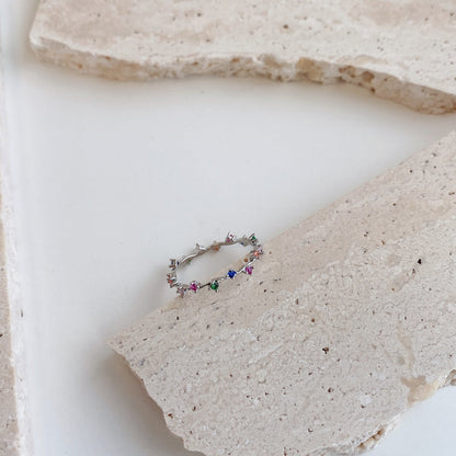 [Clover Jewels]Radiant Colorful Round Cut Daily Ring