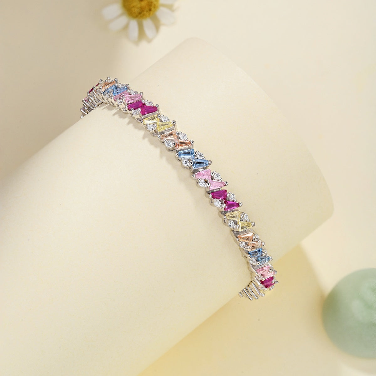 [Clover Jewels]Ornate Sparkling Multi Cut Party Bracelet