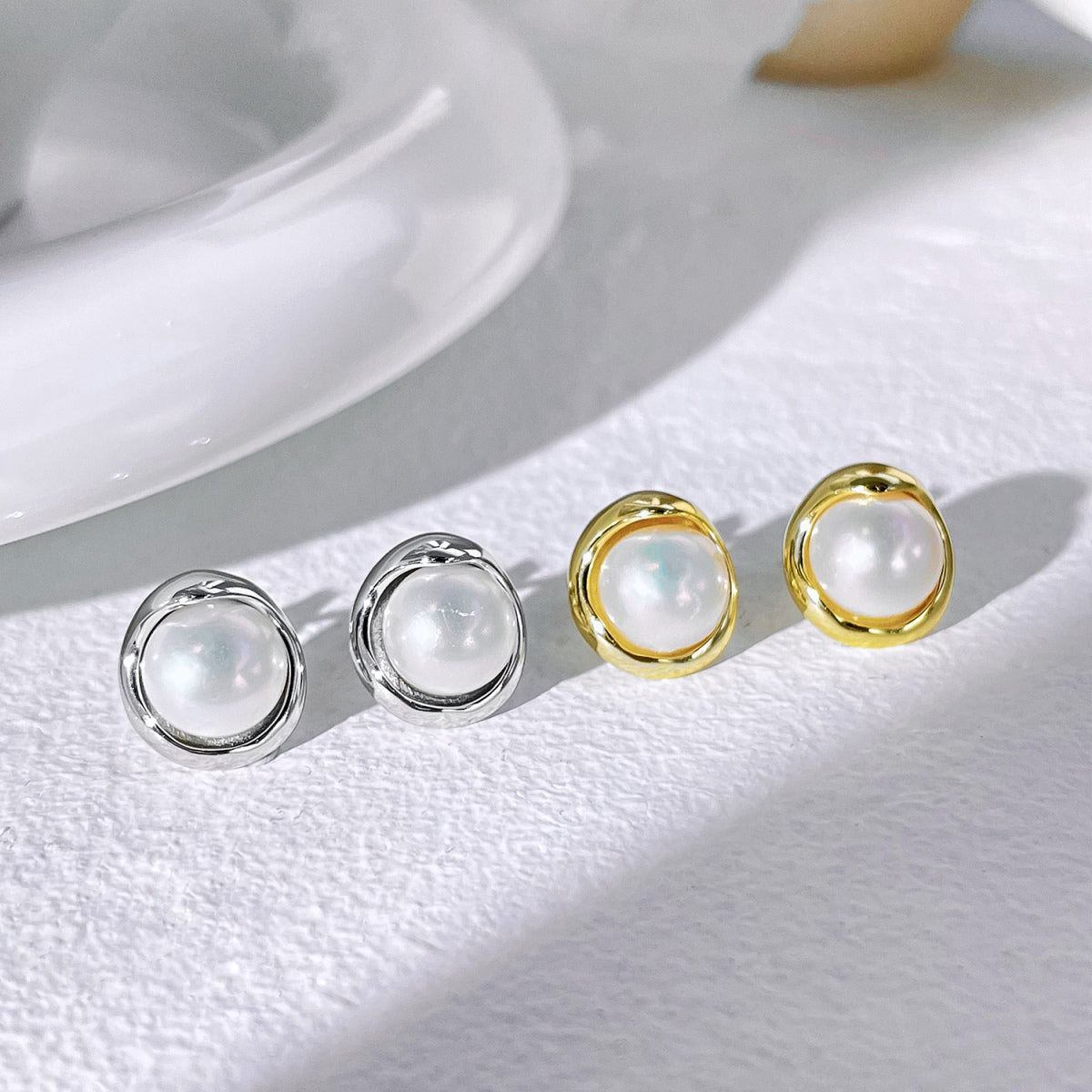 [Clover Jewels]Dainty Bread Pearl Earrings