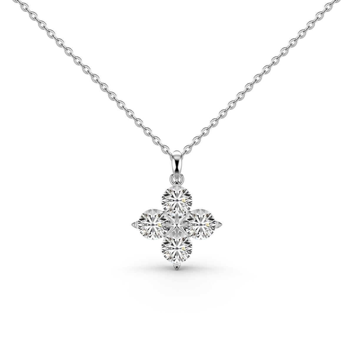 [Clover Jewels]Four-Leaf Clover And Eight-Pointed Star Necklace