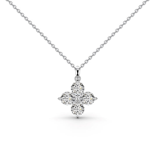 [Clover Jewels]Four-Leaf Clover And Eight-Pointed Star Necklace