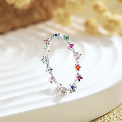 [Clover Jewels]Radiant Colorful Round Cut Daily Ring