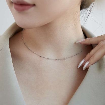 [Clover Jewels]Small Bead Clavicle Chain Simple Necklace