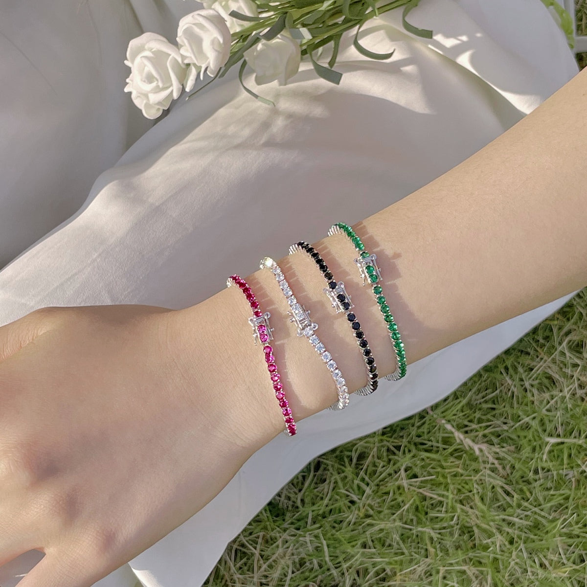 [Clover Jewels]Radiant Colorful Round Cut Party Bracelet