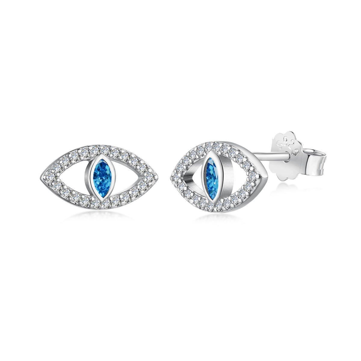 [Clover Jewels]Blue Devil Eyes Hollow Stud Earrings