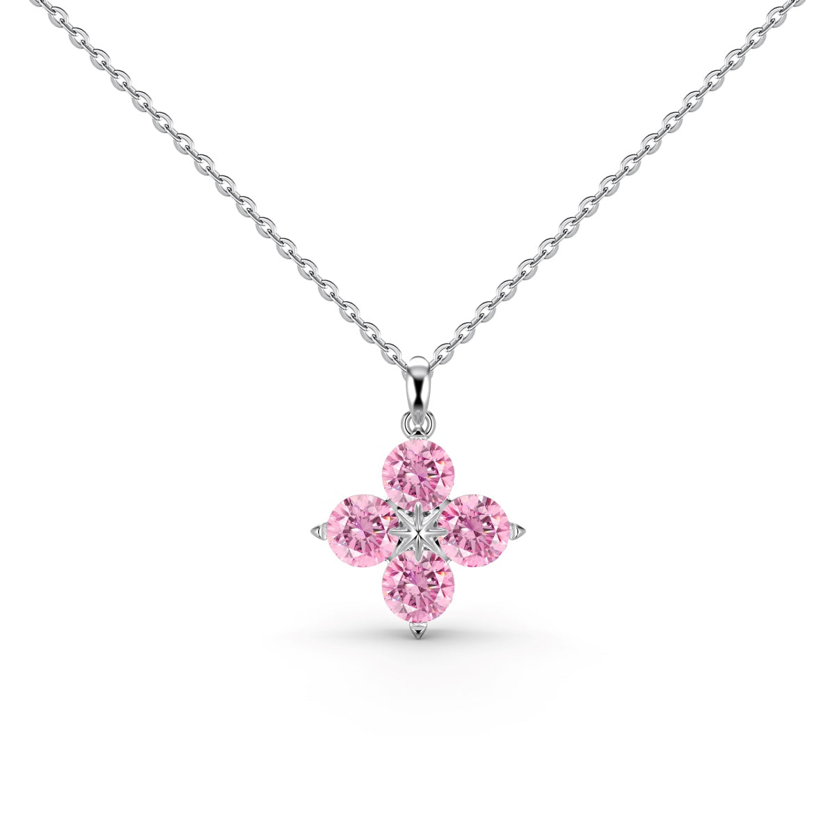 [Clover Jewels]Four-Leaf Clover And Eight-Pointed Star Necklace