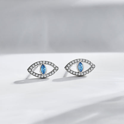 [Clover Jewels]Blue Devil Eyes Hollow Stud Earrings