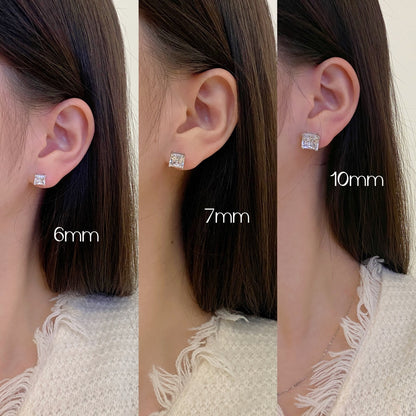 [Clover Jewels]Delicate Square Shape Earrings