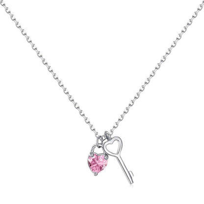 [Clover Jewels]Unique Heart Shape Key Pendent Necklace