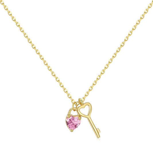 [Clover Jewels]Unique Heart Shape Key Pendent Necklace