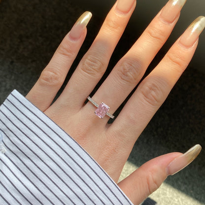 [Clover Jewels]2.0 Carat Dazzling Sparkling Radiant Cut Party Ring