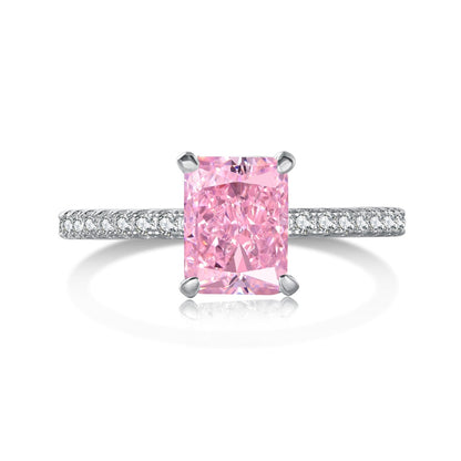 [Clover Jewels]2.0 Carat Dazzling Sparkling Radiant Cut Party Ring