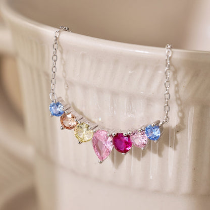 [Clover Jewels]Dainty Colorful Heart Necklace