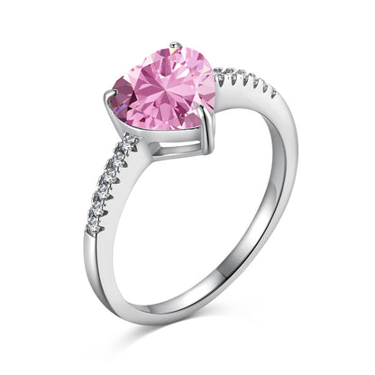 [Clover Jewels]2.0 Carat Dazzling Lustrous Heart Cut Lover Ring