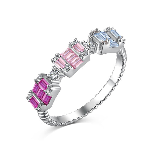 [Clover Jewels]Unique Colorful Emerald Cut Party Ring