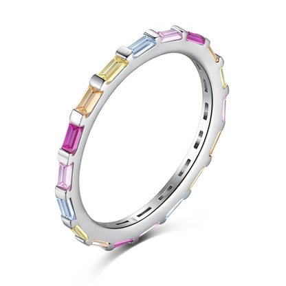 [Clover Jewels]Exquisite Multicolored Emerald Cut Daily Ring