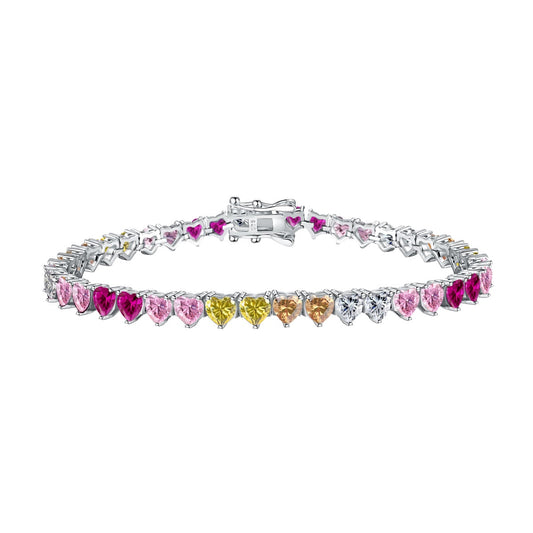 [Clover Jewels]Luxurious Colorful Romantic Heart Shape Lover Bracelet