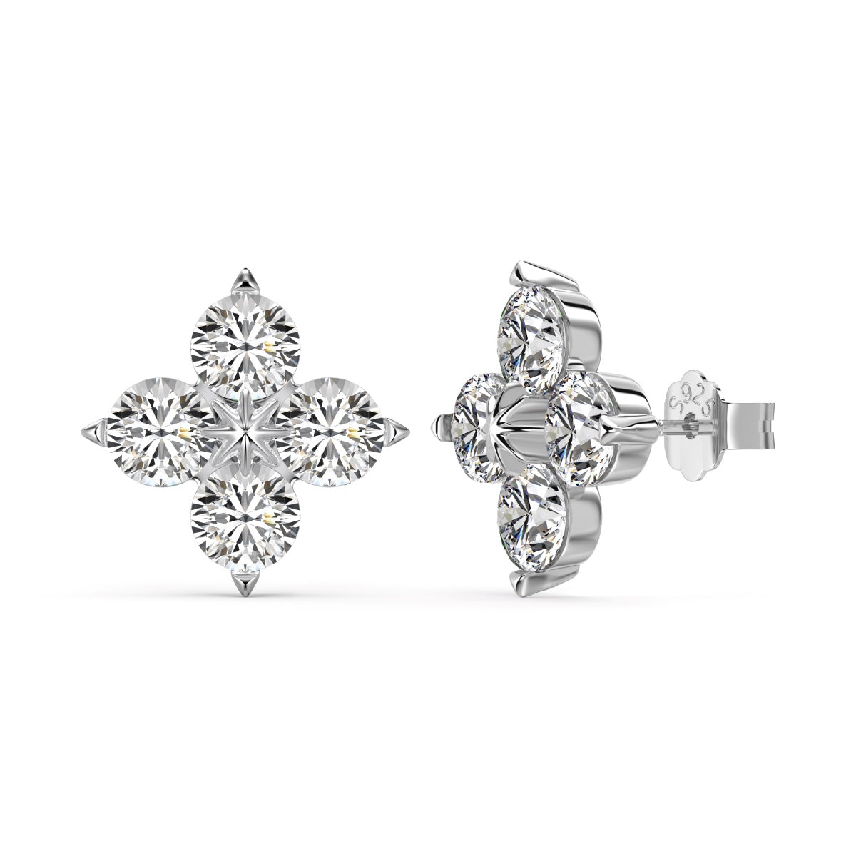 [Clover Jewels]Four-Leaf Clover Eight-Pointed Star Earrings