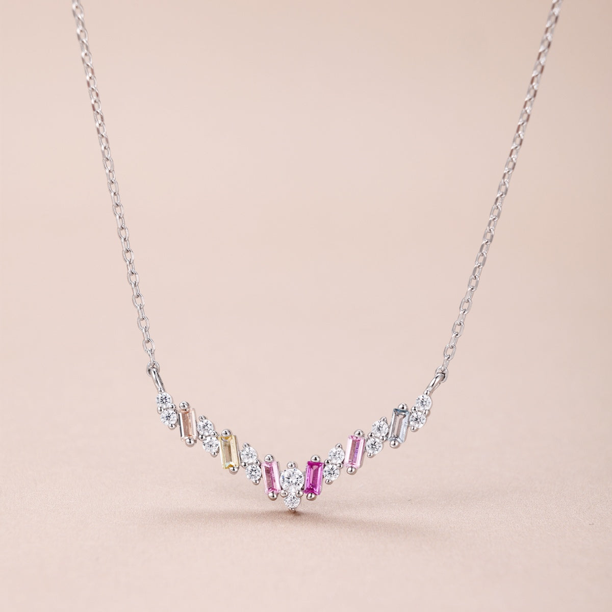 [Clover Jewels]Dazzling Rainbow Necklace