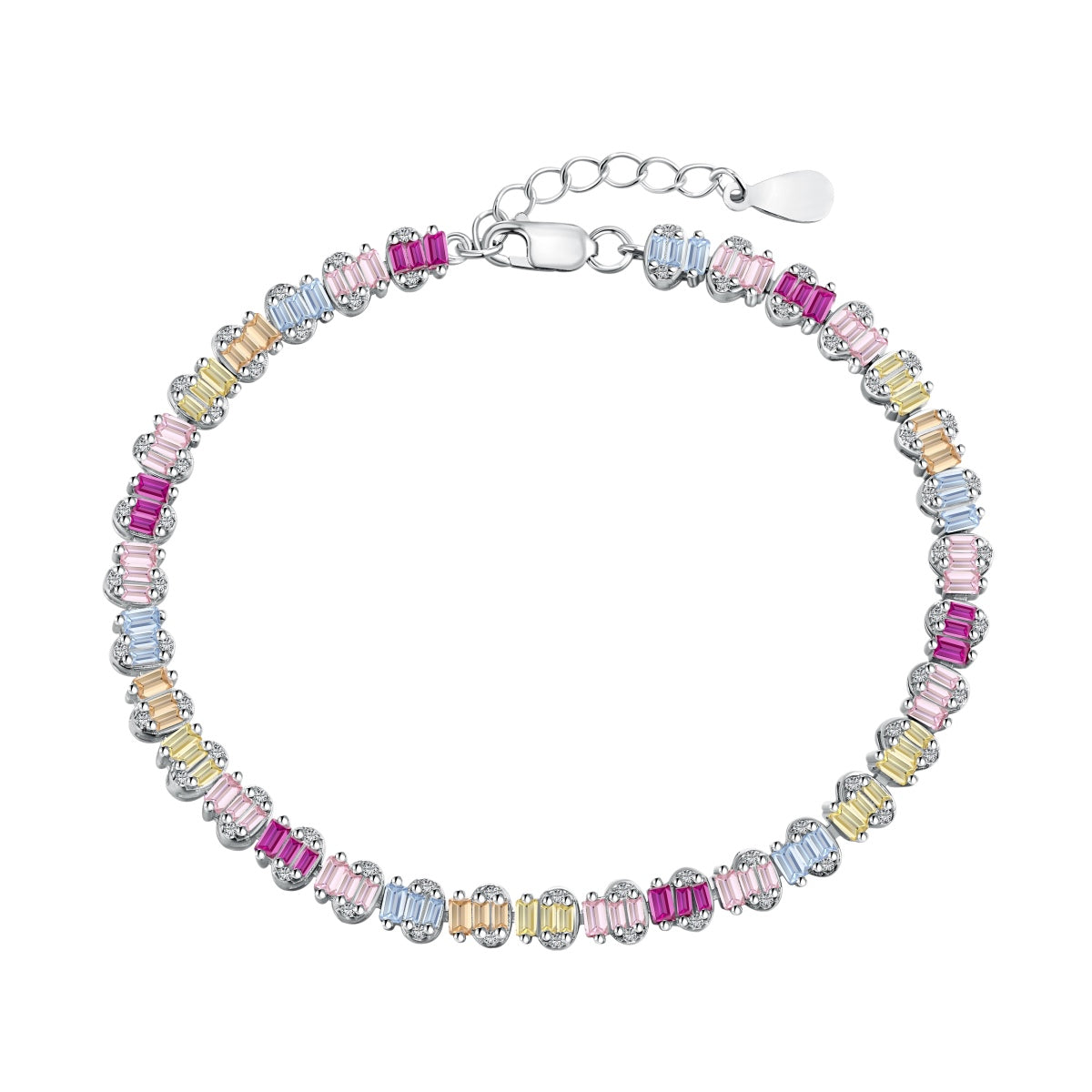 [Clover Jewels]Delicate Colorful Emerald Cut Party Bracelet