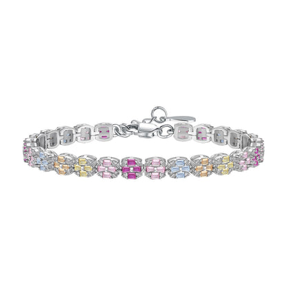 [Clover Jewels]Delicate Colorful Emerald Cut Daily Bracelet