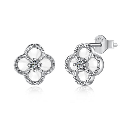 [Clover Jewels]Four-Leaf Clover Flower Shape Exquisite Earrings