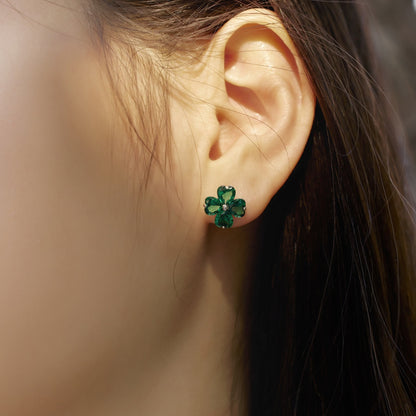 [Clover Jewels]Four-Leaf Clover Ball Earrings