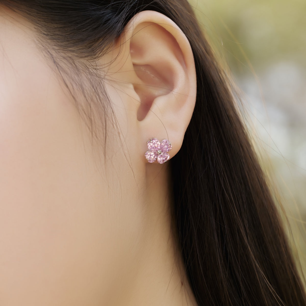 [Clover Jewels]Four-Leaf Clover Ball Earrings