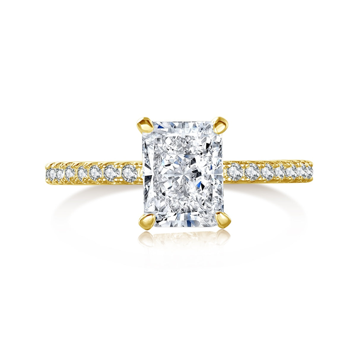 [Clover Jewels]2.0 Carat Dazzling Sparkling Radiant Cut Party Ring