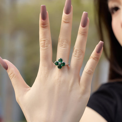 [Clover Jewels]Four-Leaf Clover Eight-Pointed Star Ring