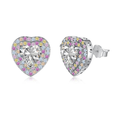 [Clover Jewels]Dazzling Heart Shape Lover Earrings