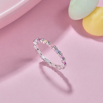 [Clover Jewels]Charming Colorful Round Cut Daily Ring