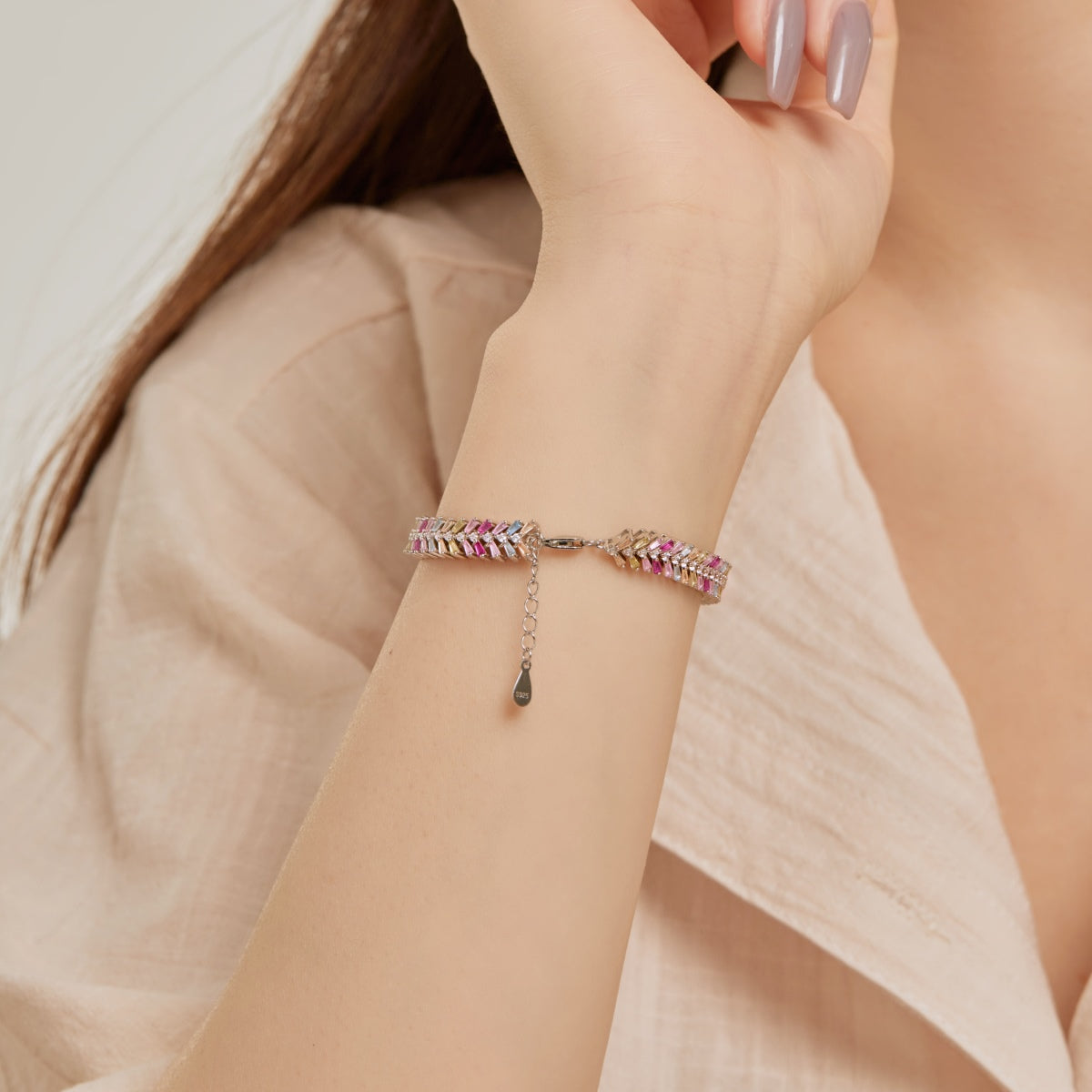 [Clover Jewels]Dainty Radiant Emerald Cut Daily Bracelet