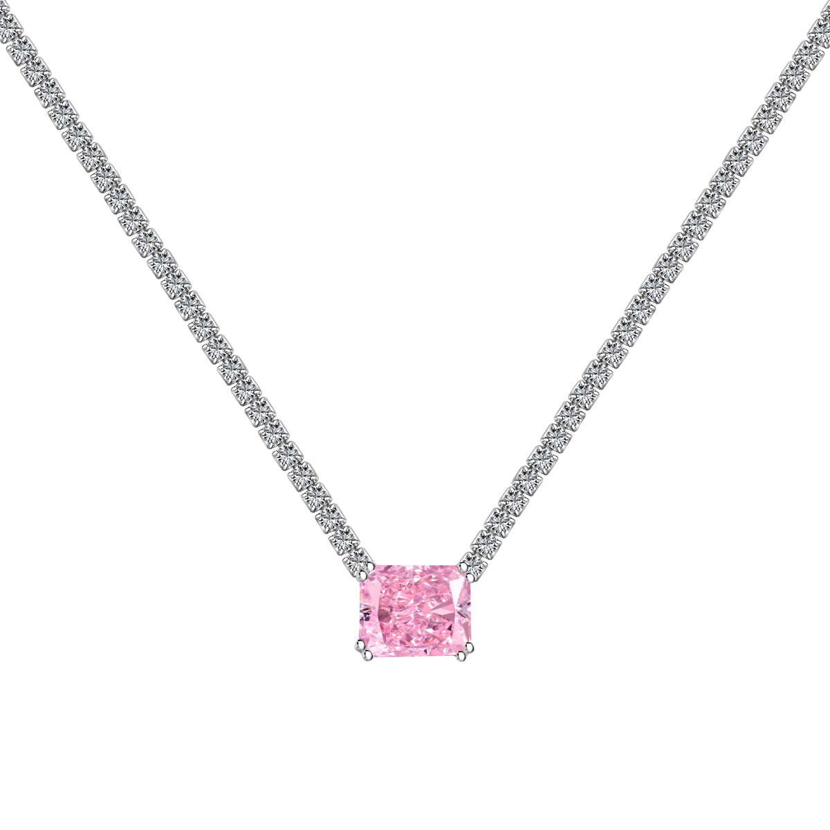 [Clover Jewels]4.0 Carat Elegant Radiant Cut Necklace