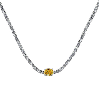 [Clover Jewels]1.0 Carat Shining Oval Cut Necklace