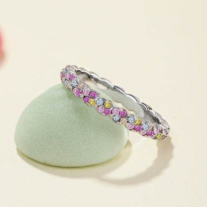 [Clover Jewels]Dainty Ebullient Round Cut Daily Ring