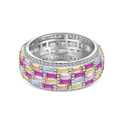 [Clover Jewels]Radiant Colorful Radiant Cut Daily Ring