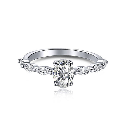 [Clover Jewels]0.75 Carat Luxurious Vibrant Elongated Cushion Cut Daily Ring