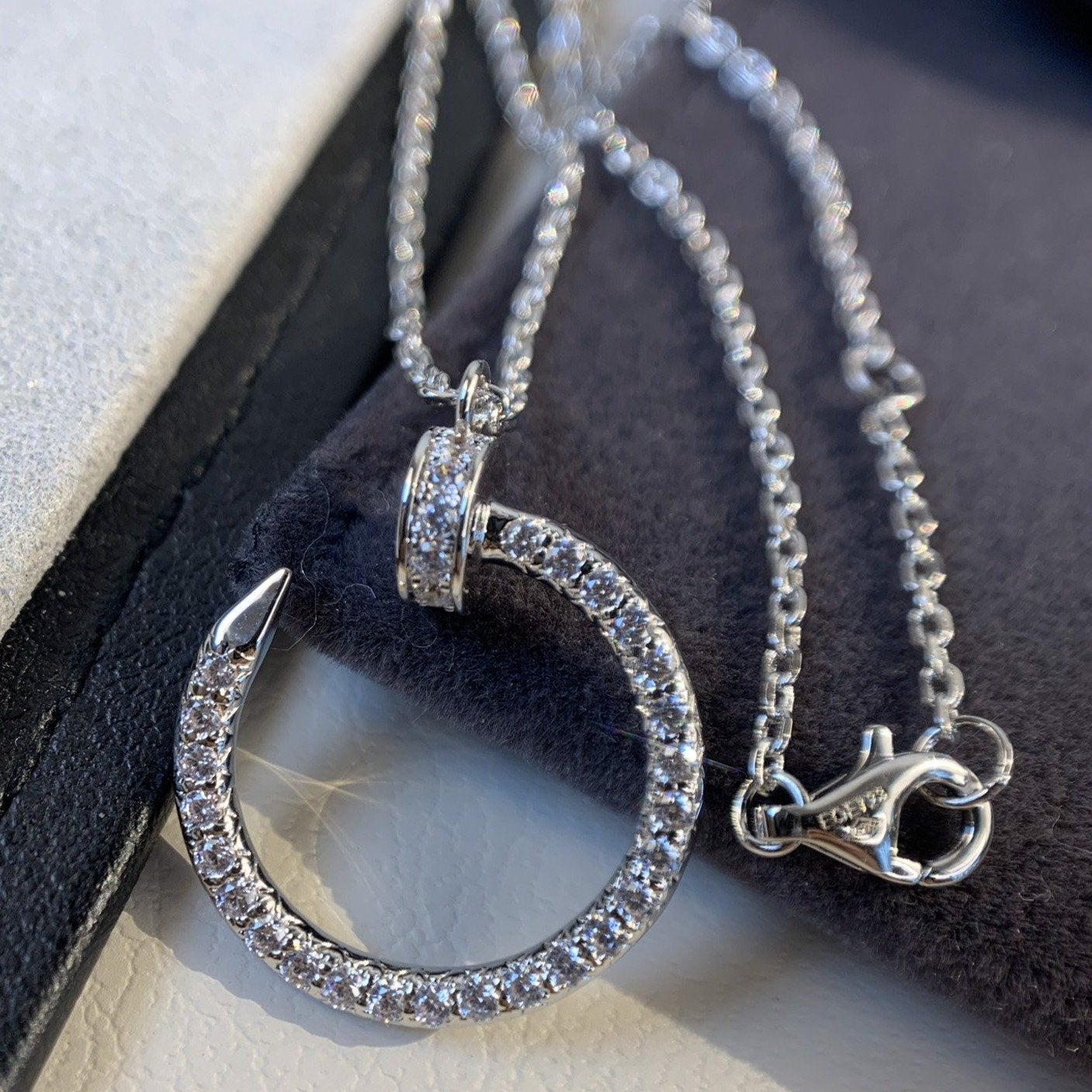 [Clover Jewels]JUSTE NECKLACE SILVER DIAMONDS