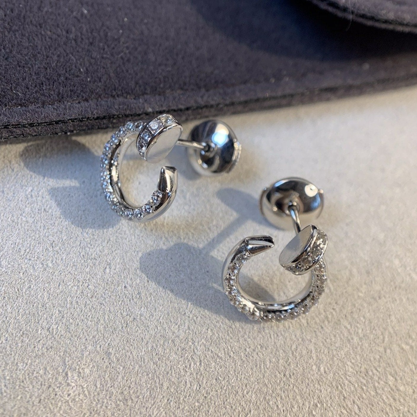 [Clover Jewels]JUSTE EARRINGS SILVER DIAMONDS