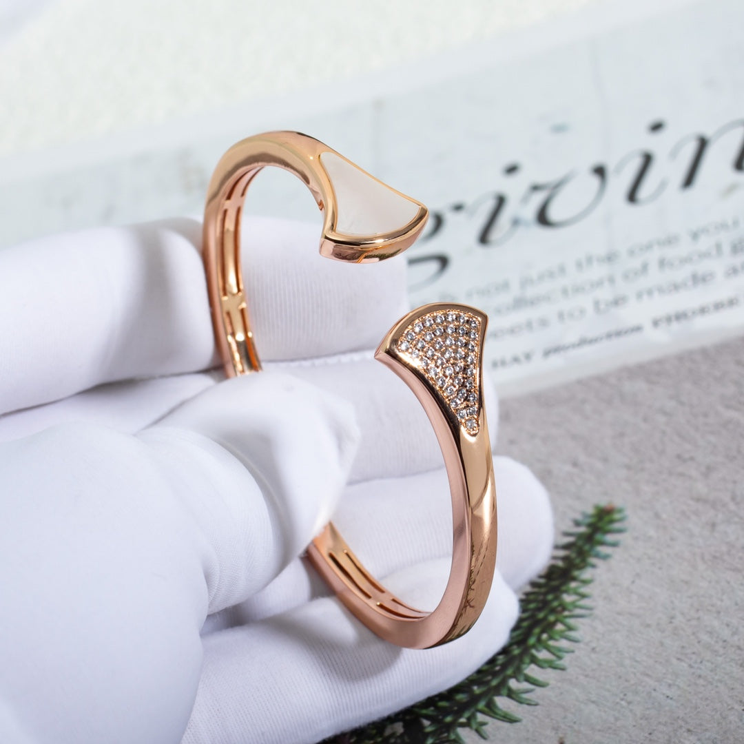 [Clover Jewels]DREAM BRACELET OPEN PINK GOLD MOP DIAMOND