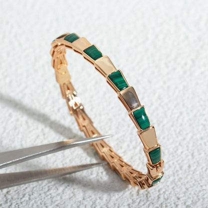 [Clover Jewels]SERPENTI BRACELET PINK GOLD MALACHITE