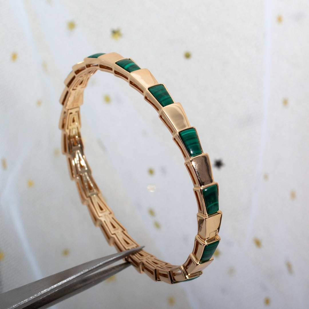 [Clover Jewels]SERPENTI BRACELET PINK GOLD MALACHITE