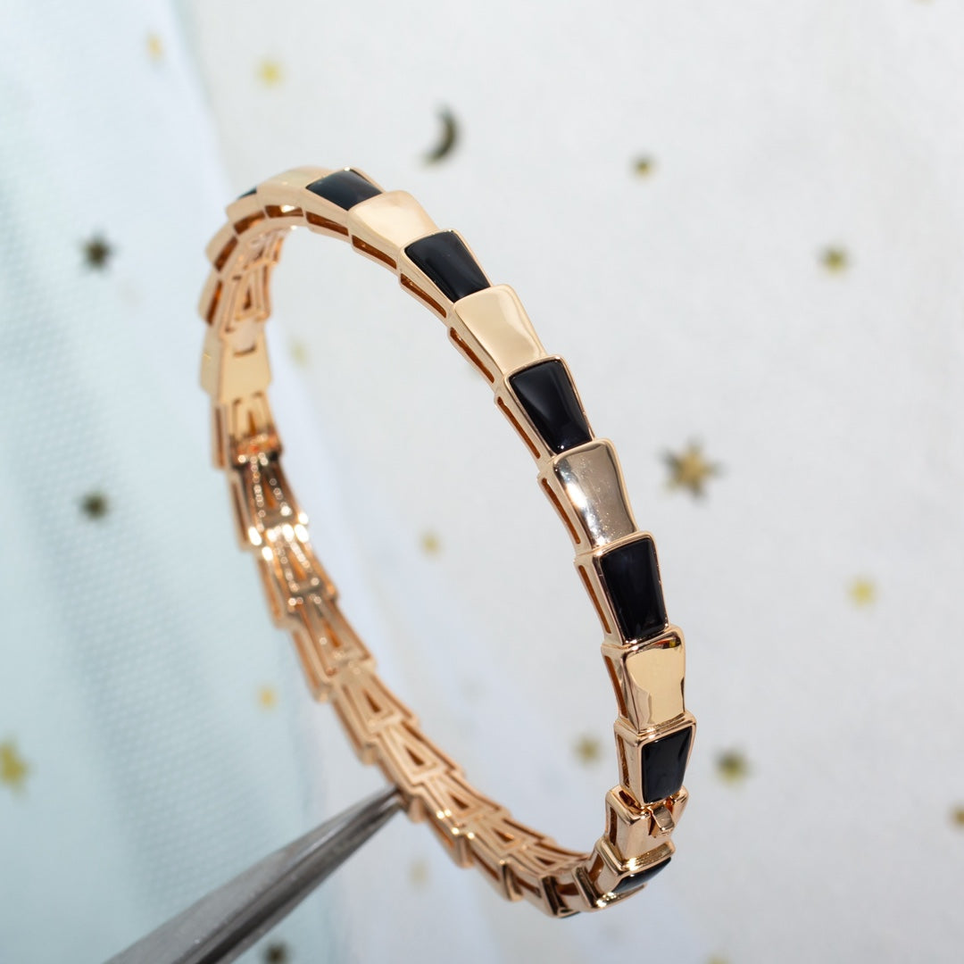 [Clover Jewels]SERPENTI BRACELET PINK GOLD ONYX