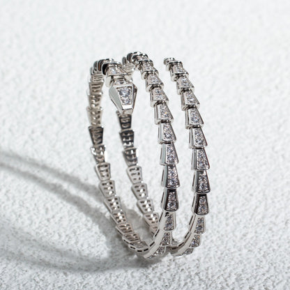 [Clover Jewels]SERPENTI BRACELET SILVER DIAMOND DOUBLE ROW