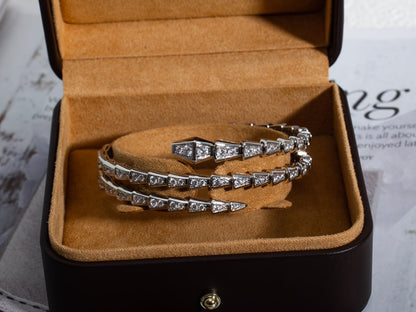 [Clover Jewels]SERPENTI BRACELET SILVER DIAMOND DOUBLE ROW