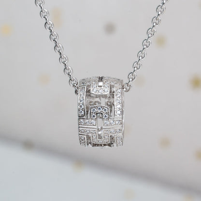 [Clover Jewels]PARENTESI NECKLACE SILVER DIAMOND